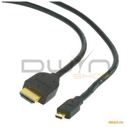 CABLU DATE HDMI v.1.3 A-D (micro) T/T, black, conectori auriti, 1.8 m, 'CC-HDMID-6'