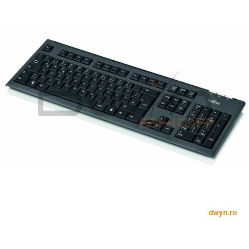Fujitsu KB410 value keyboard USB black, USA layout on 105 keys, 1,8 m cable.
