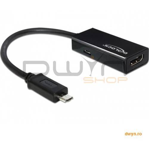 GEMBIRD Adaptor microUSB la HDMI T/M, HDTV, 5-pin MHL