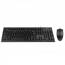 Kit tastatura + mouse A4tech KR-8520D, cu fir, negru, tastatura KR-85-PS2, Mouse OP-620D0B, ANTI-RSI