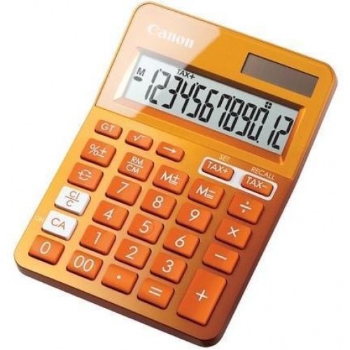 Canon Calculator birou Canon LS123KOR portocaliu, 12 digiti, ribbon, display LCD, functie business, tax si