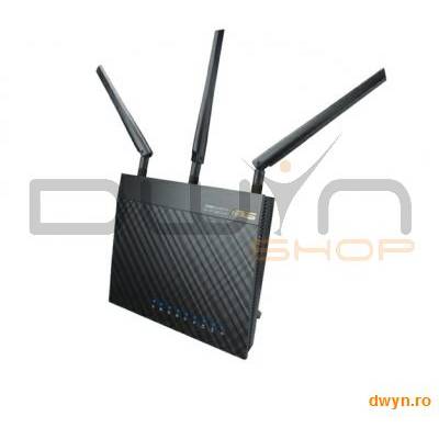 ASUS, Router Wireless AC1750 Dual-band 1300+450 Mbps, 2.4GHz/5GHz concurrent, Gigabit, ASUS AiCloud,