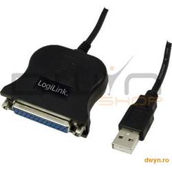 Cablu convertor USB la PARALEL (D-Sub 25 pin), T/M, 1.5m, Logilink 'UA0054A'