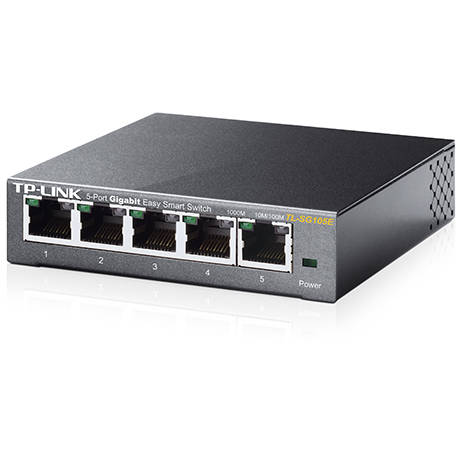 Switch TP-Link TL-SG105E, 5 porturi Gigabit, Desktop, Easy Smart, 16Gbps Capacity, Tag- based VLAN,
