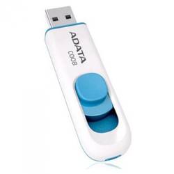 Flash USB Adata Classic C008 64GB, retractabil, alb si albastru