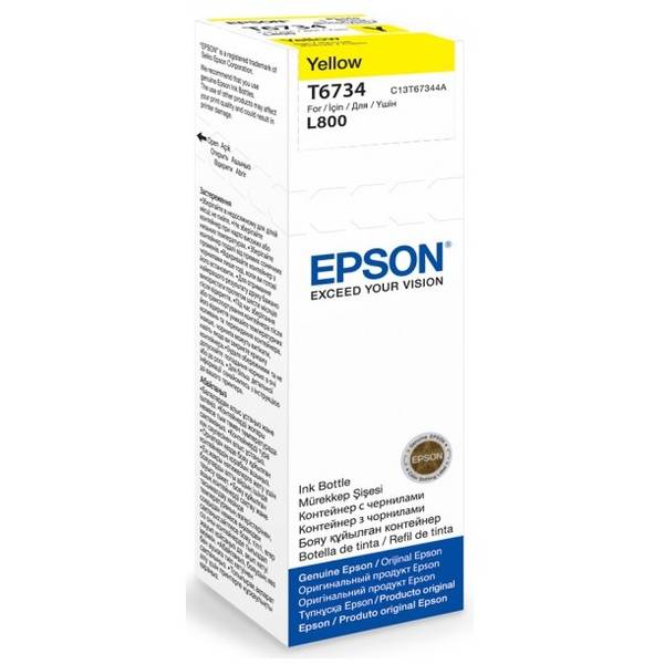 Cartus cerneala Epson T6734, yellow, capacitate 70ml, pentru Epson L800