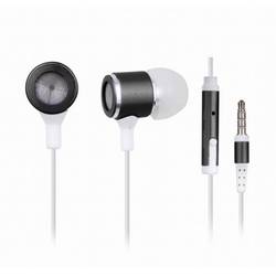 Gembird  Stereo metal earphones with microphone and volume control, black-white