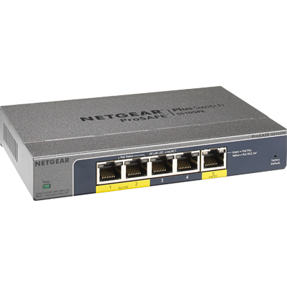 Switch Netgear GS105PE, fara management, fara PoE, 5x100/1000Mbps-RJ45 (2xPoE+)