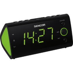 Radio cu ceas deşteptător Sencor SCR 170, ecran verde