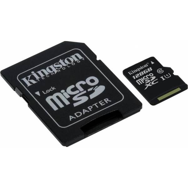 Card de Memorie Kingston microSDXC 128GB Clasa 10 45mbps + Adaptor SD