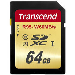 Card Transcend SDXC 64GB Class 10 UHS-I U3 W60