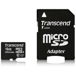 Card Transcend microSDHC 16GB Clasa 10 UHS-I 600x cu adaptor SD