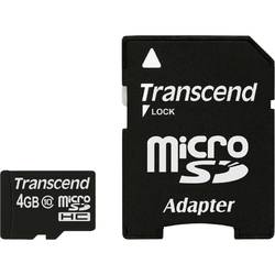 Card memorie Transcend Micro SDHC 4GB Class 10 + Adaptor SD