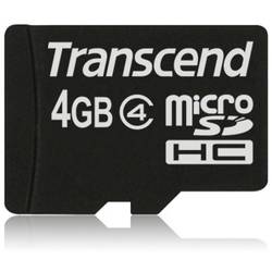 Card memorie Transcend Micro SDHC 4GB Clasa 4 + Adaptor SD
