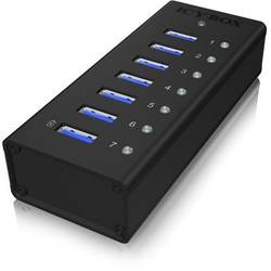 Icy Box 7 x Port USB 3.0 Hub with USB charge port, Black