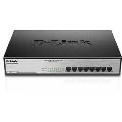 Switch D-Link DGS-1008MP, 8 porturi Gigabit, 8 porturi PoE 802.3af, PoE Budget 140W, Capacity 16Gbps, dektop, metal, negru