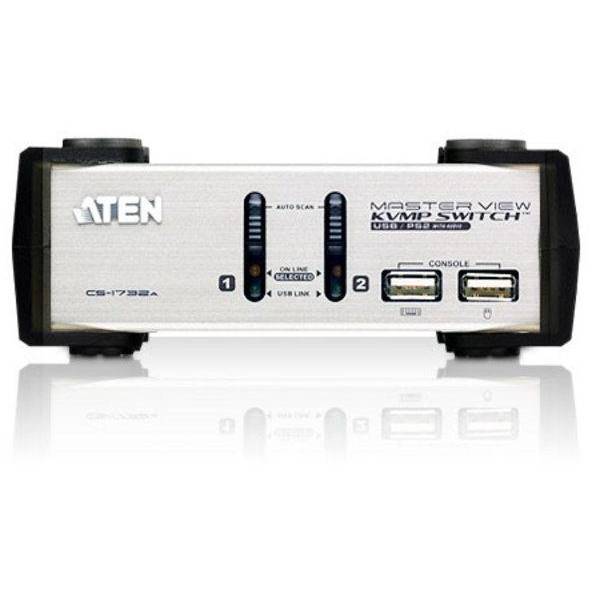 ATEN CS1732A 2-Port USB KVMP Switch, 2x USB KVM Cables, 2-port USB Hub, Audio