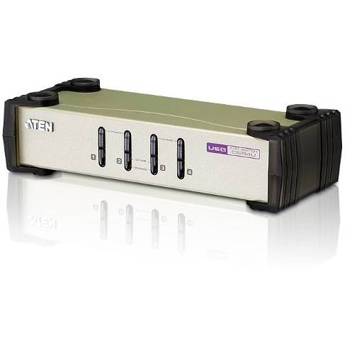 ATEN CS84U 4-Port PS/2-USB KVM Switch, 4x Custom KVM Cable Sets, Non-powered