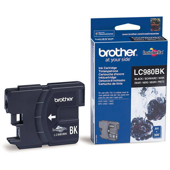 Cerneala Brother LC980BK neagra| 300pgs | DCP145C/ DCP165C/ MFC250C/MFC290C