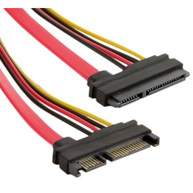 4World Cablu HDD | 22pin SATA (F) - 22pin SATA (M) | 50cm | negru