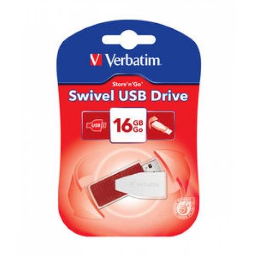 Memorie externa Verbatim Store' n Go Swivel 16GB USB 2.0, Red