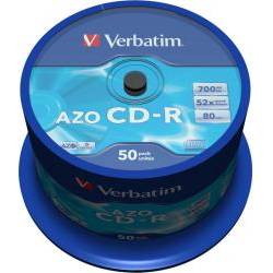 CD-R 700MB 80 min 52X Verbatim 50 buc set AZO Crystal