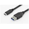 ASSMANN USB 3.0 SuperSpeed Connection Cable USB A M(plug)/USB C M(plug) 1,8m bla