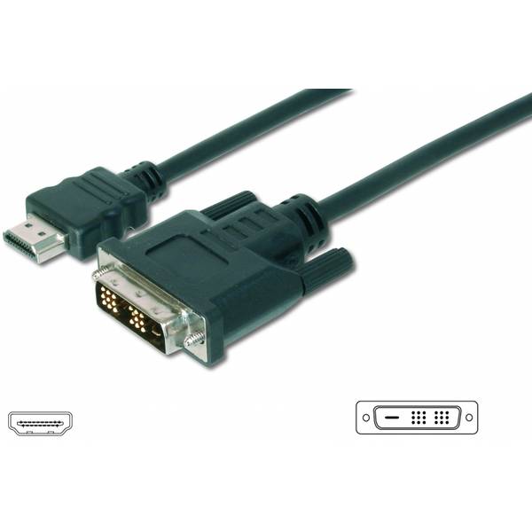 Cablu Assmann, HDMI/DVI-D, 10m, Negru