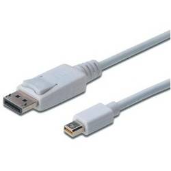 ASSMANN Displayport 1.1a Connection Cable miniDP M (plug)/DP M (plug) 1m white