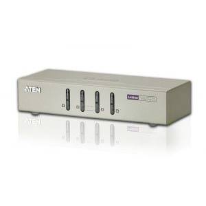 ATEN CS74U 4-Port USB KVM Switch with audio, 4x Cables Set, Non-powered