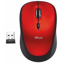 Mouse wireless laptop Trust Yvi Red, roșu/negru