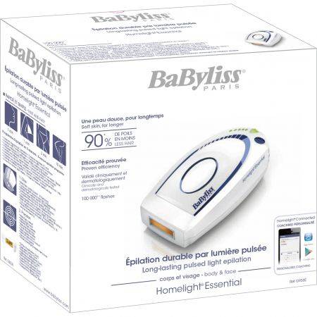 Epilator BaByliss IPL Homelight G933E, 100.000 impulsuri, Alb