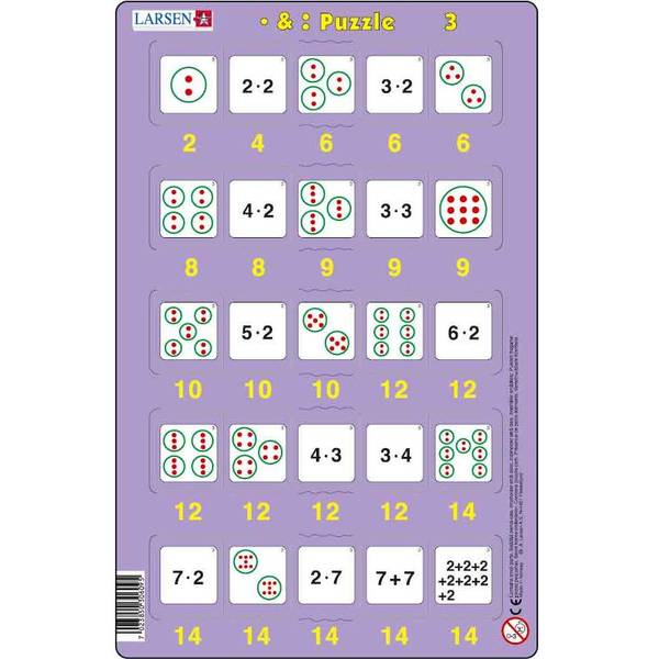 Set 16 Puzzle-uri Inmultire si Impartire, 25 Piese Larsen LRP_49