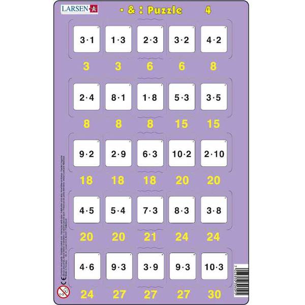 Set 16 Puzzle-uri Inmultire si Impartire, 25 Piese Larsen LRP_49