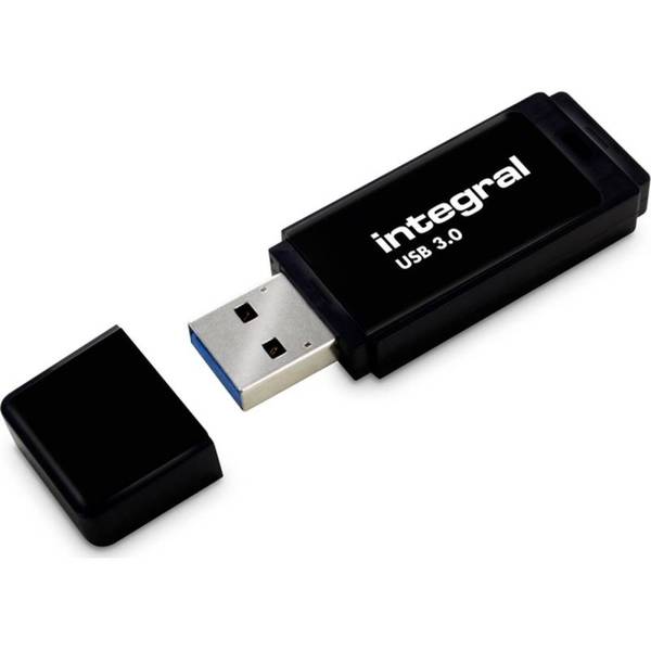 Integral USB 16GB Black, USB 2.0 with removable cap