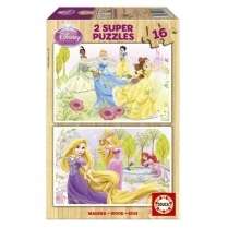 Puzzle Educa Disney Princess lemn, 2x16 buc.