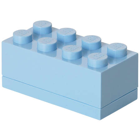 LEGO® Mini cutie depozitare LEGO 2x4 albastru deschis
