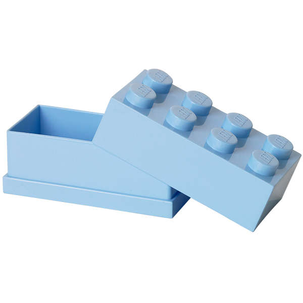 LEGO® Mini cutie depozitare LEGO 2x4 albastru deschis