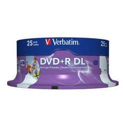 BLANK  DVD+R Verbatim DL 8X 8.5GB 25PK SPINDLE PRINTABLE "43667"