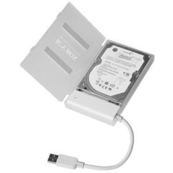 Cablu adaptor SATA la 1xUSB 3.0, alb + carcasa HDD alba
