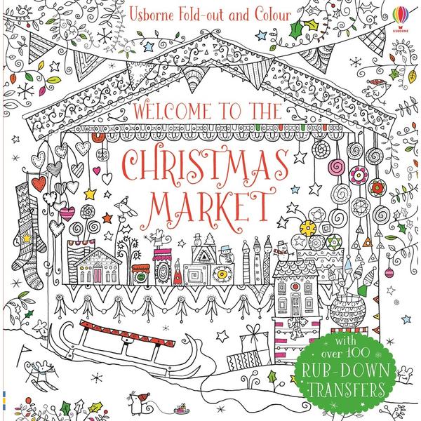 Usborne Fold-out & Colour - Welcome to the Christmas Market