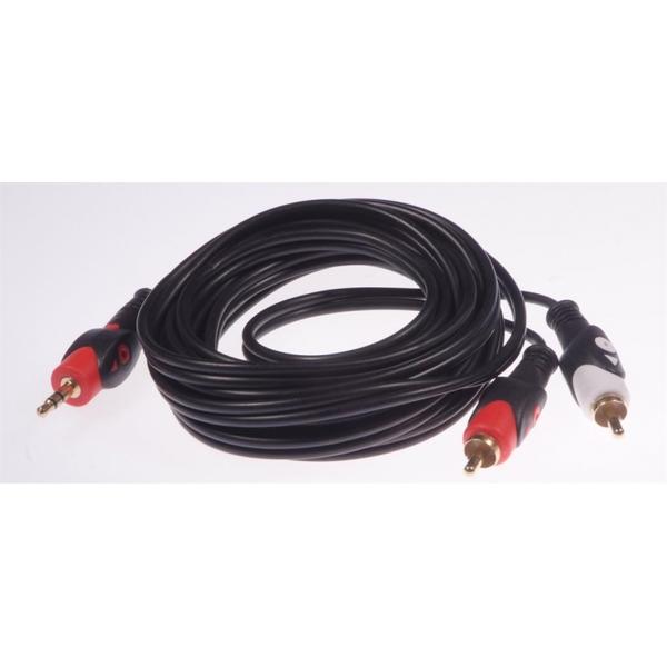Cable Jack 3,5-2RCA 5,0m HQ LB0024 LIBOX