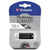 Verbatim USB DRIVE 3.0 16GB PINSTRIPE NEGRU
