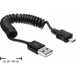 Delock cable USB 2.0 AM-BM Micro coiled cable 20-60cm