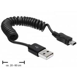 Delock cable USB 2.0 AM-BM Mini coiled cable 20-60cm