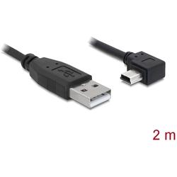 Delock cable USB 2.0-A male > USB mini-B 5pin male angled 2m