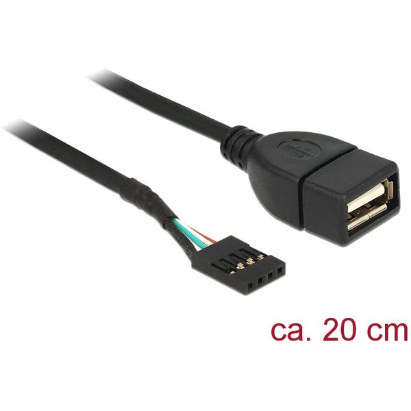 Delock Cable USB 2.0 type-A female to pin header