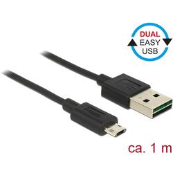 Delock Cable Easy USB 2.0 type-A male > Easy USB 2.0 type Micro-B male 1m black