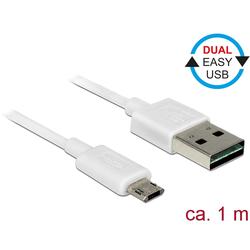 Delock Cable Easy USB 2.0 type-A male > Easy USB 2.0 type Micro-B male 1m white