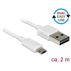 Delock Cable Easy USB 2.0 type-A male > Easy USB 2.0 type Micro-B male 2m white